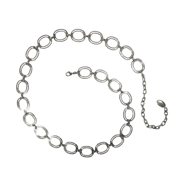 Chrome Chain Belt w/Art Deco Styling 36" - Picture 5 of 5